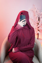 طقم للصلاة من قطعتين عباية مع فولار