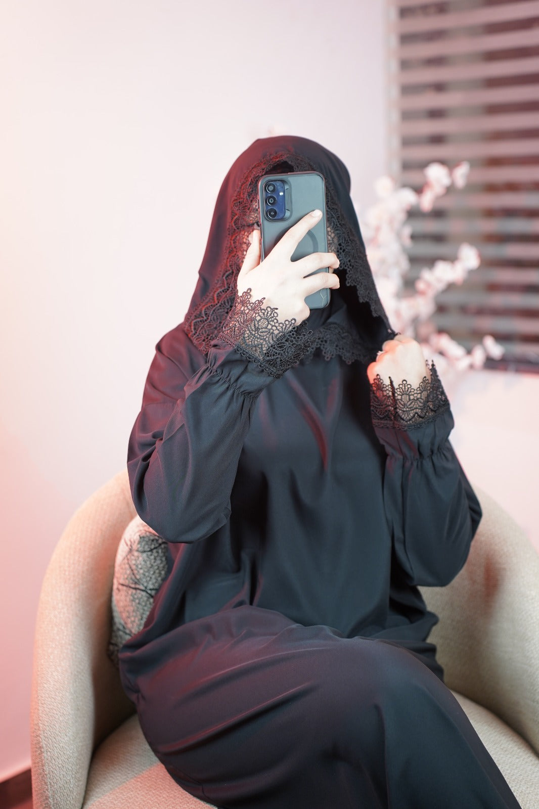 طقم للصلاة من قطعتين عباية مع فولار